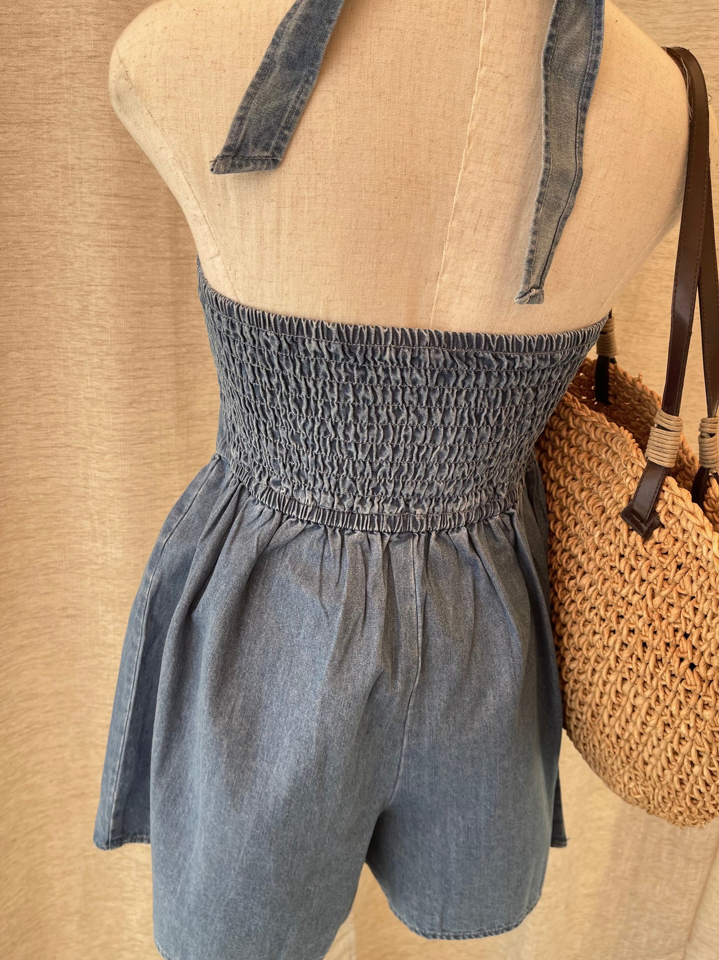 Darling Denim Romper- LAST S!