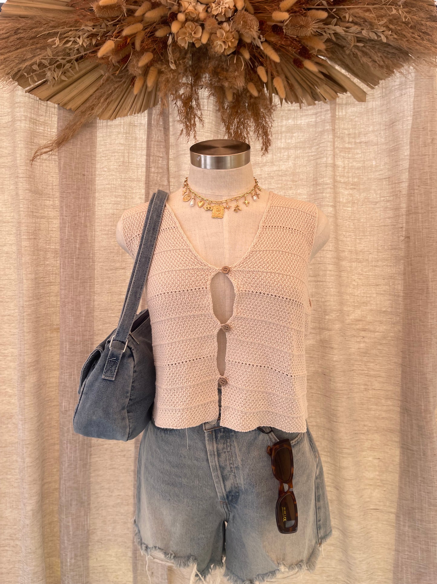Spring Lover Crotchet Top - Ivory