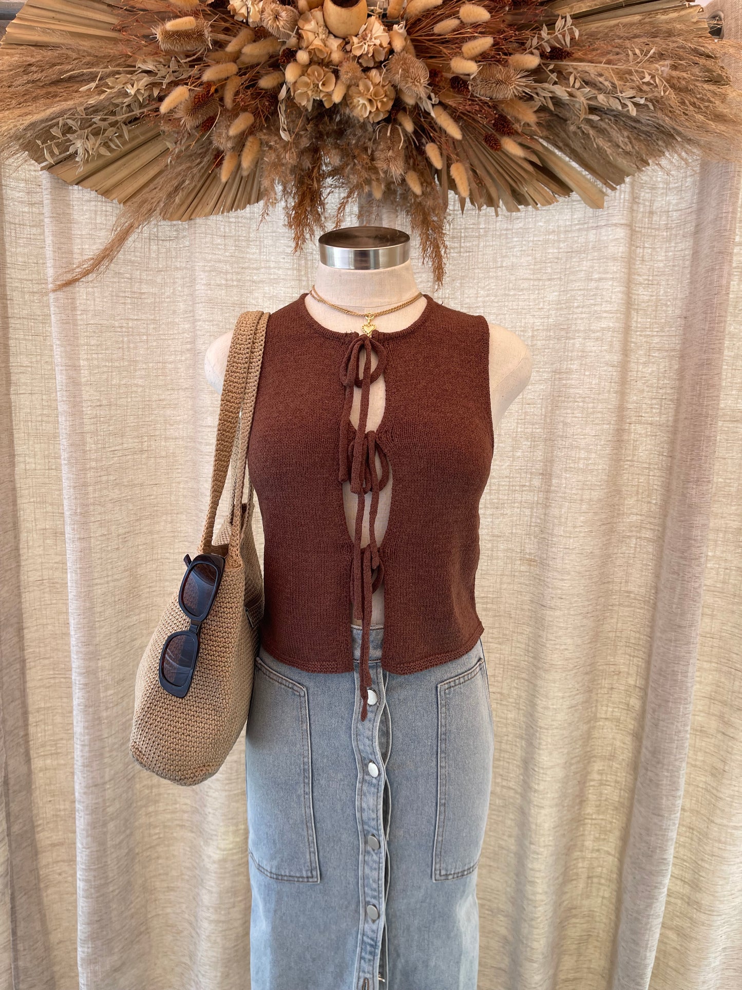 Tied Up In Knots Knit Vest- LAST S!!