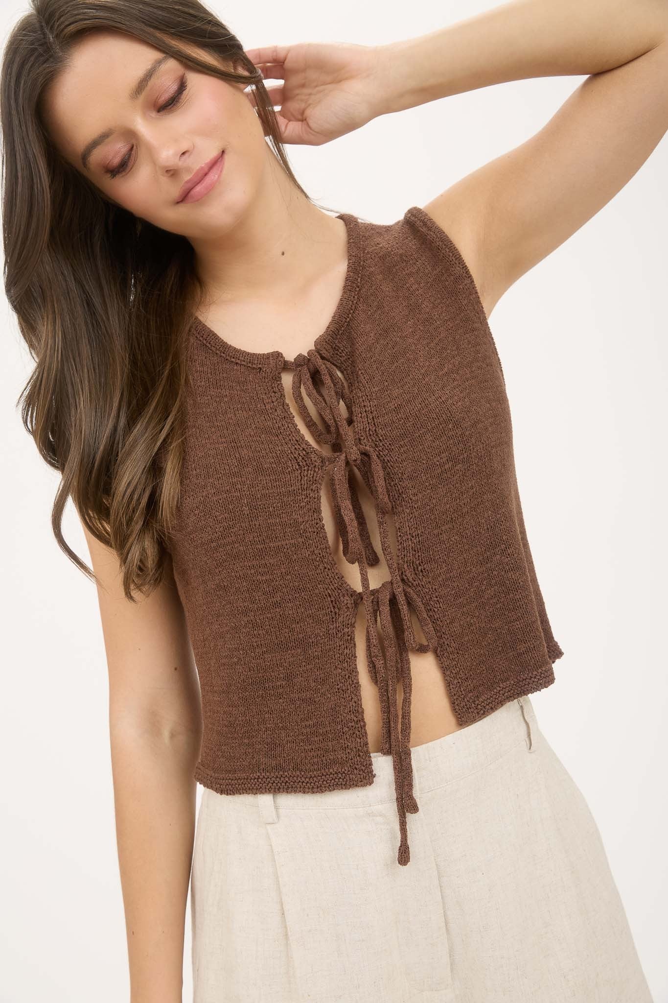 Tied Up In Knots Knit Vest- LAST S!!