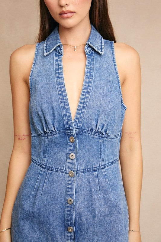 Eyes On Me Denim Dress