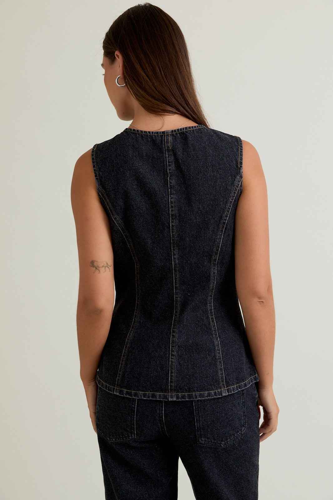 Desert Eagle Denim Vest- Black