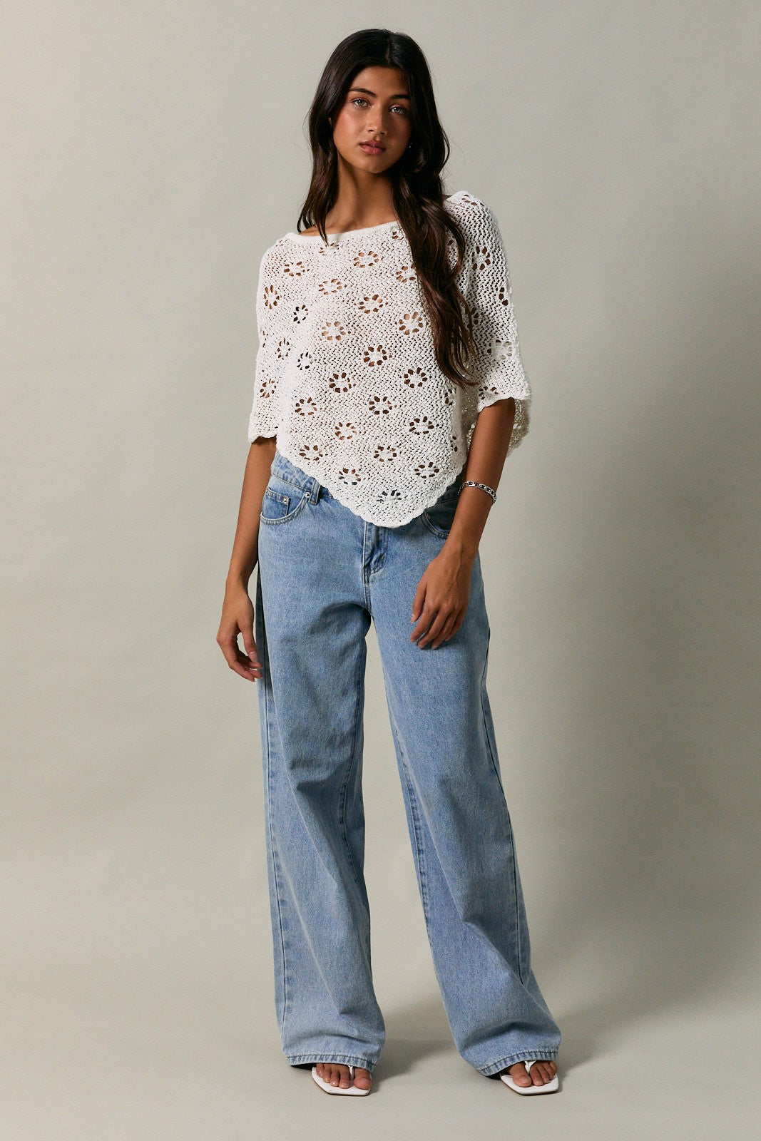 Sun-Kissed Knit Poncho