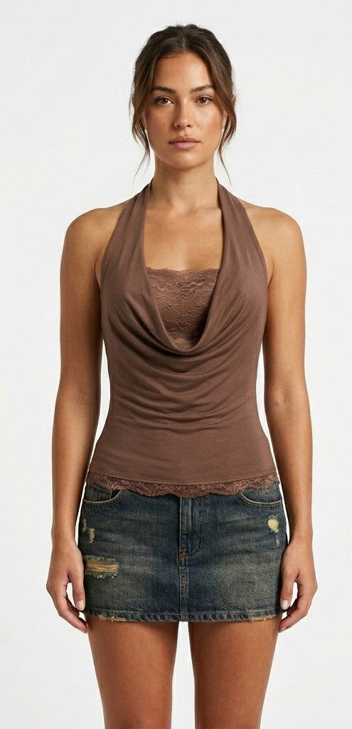 She's A Flirt Top - Brown