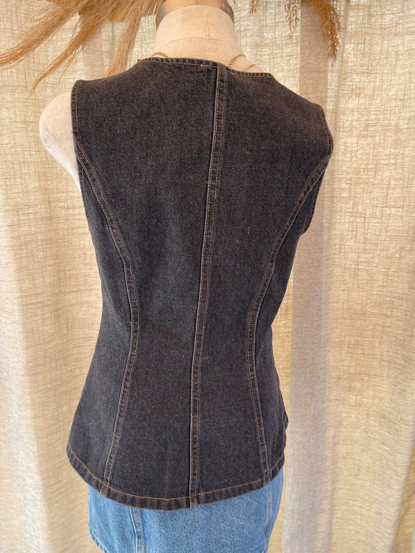 Desert Eagle Denim Vest- Black