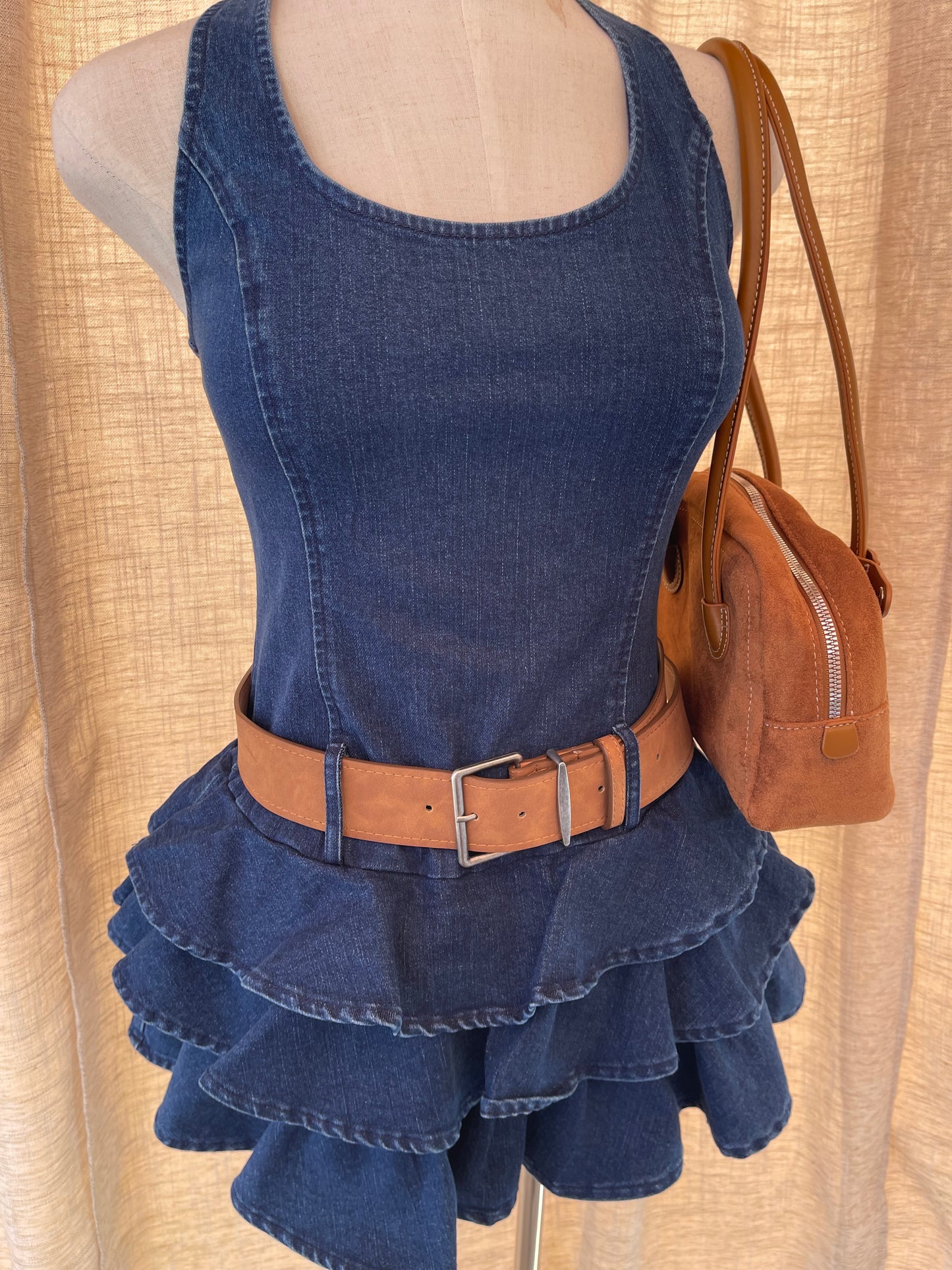 Ruffled Up Denim Dress