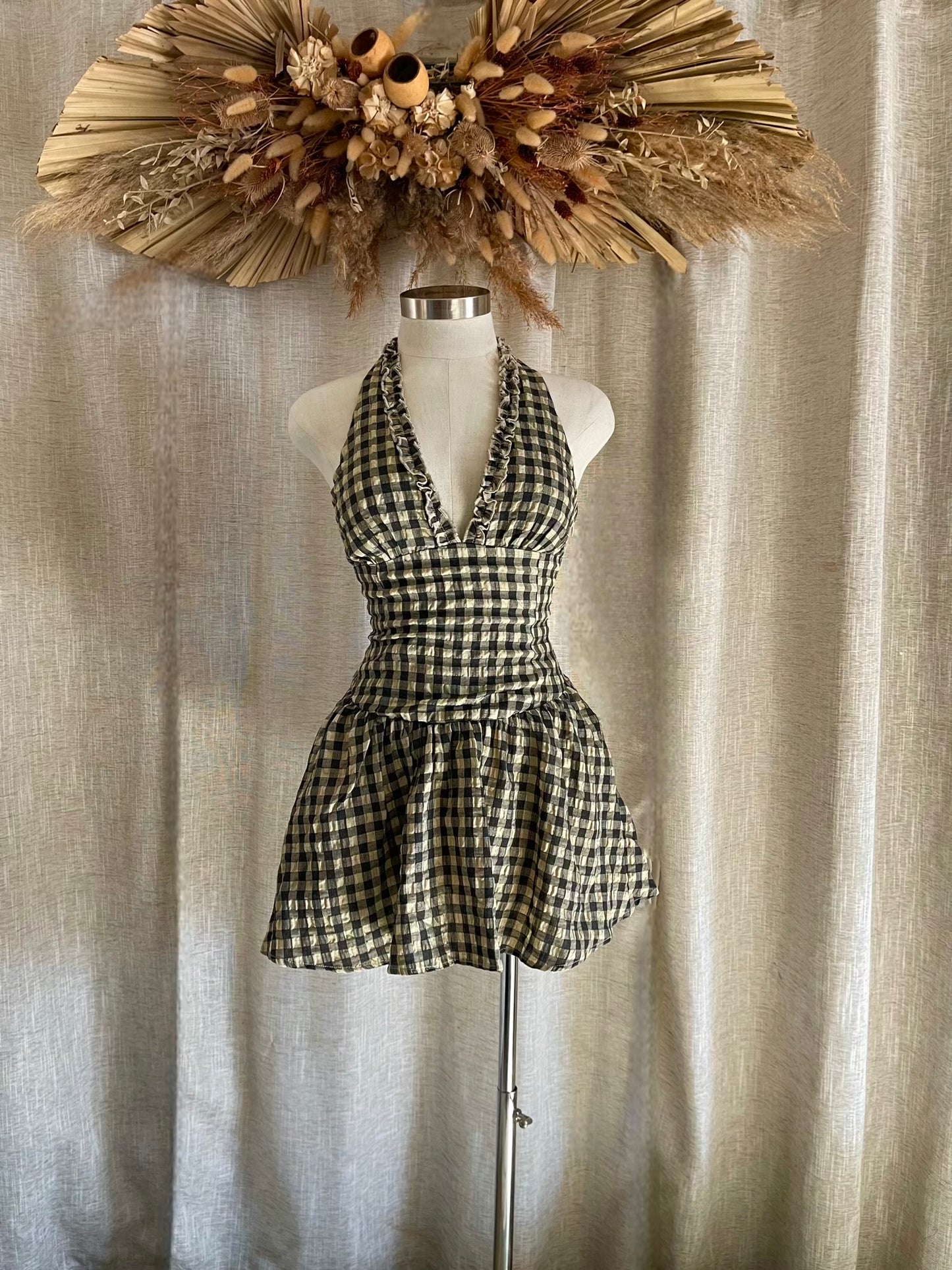 Off The Grid Gingham Dress