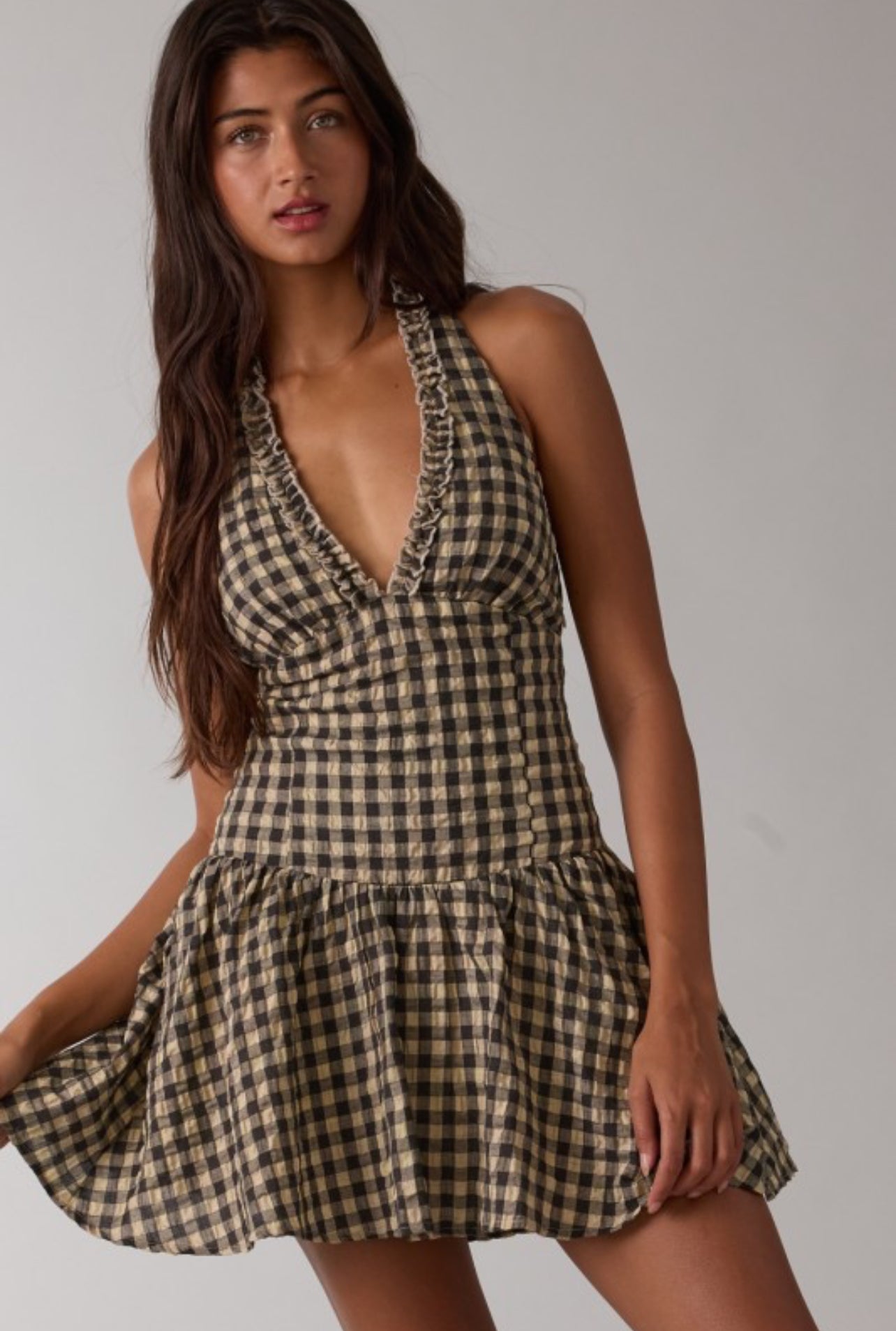 Off The Grid Gingham Dress
