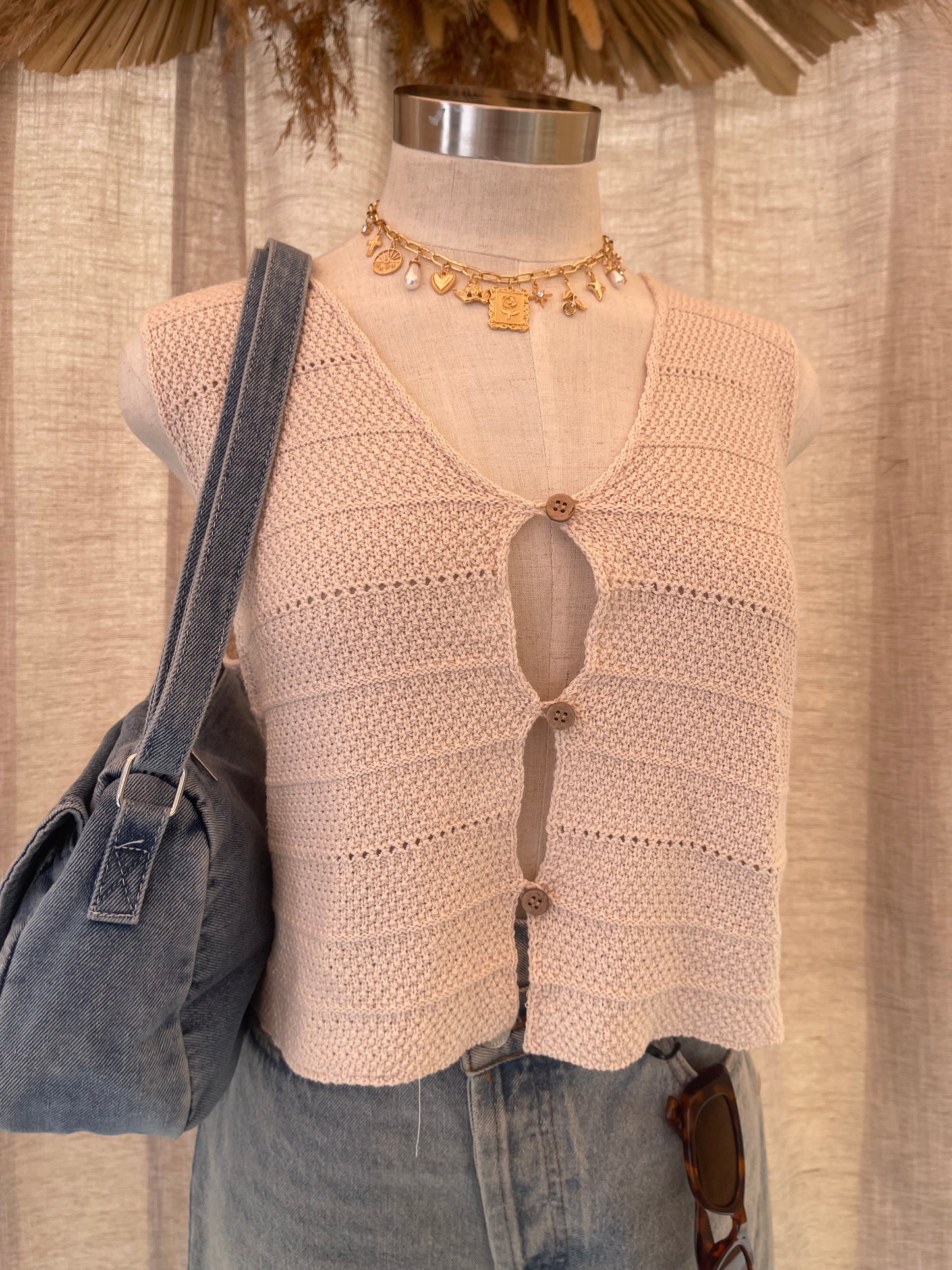 Spring Lover Crotchet Top - Ivory