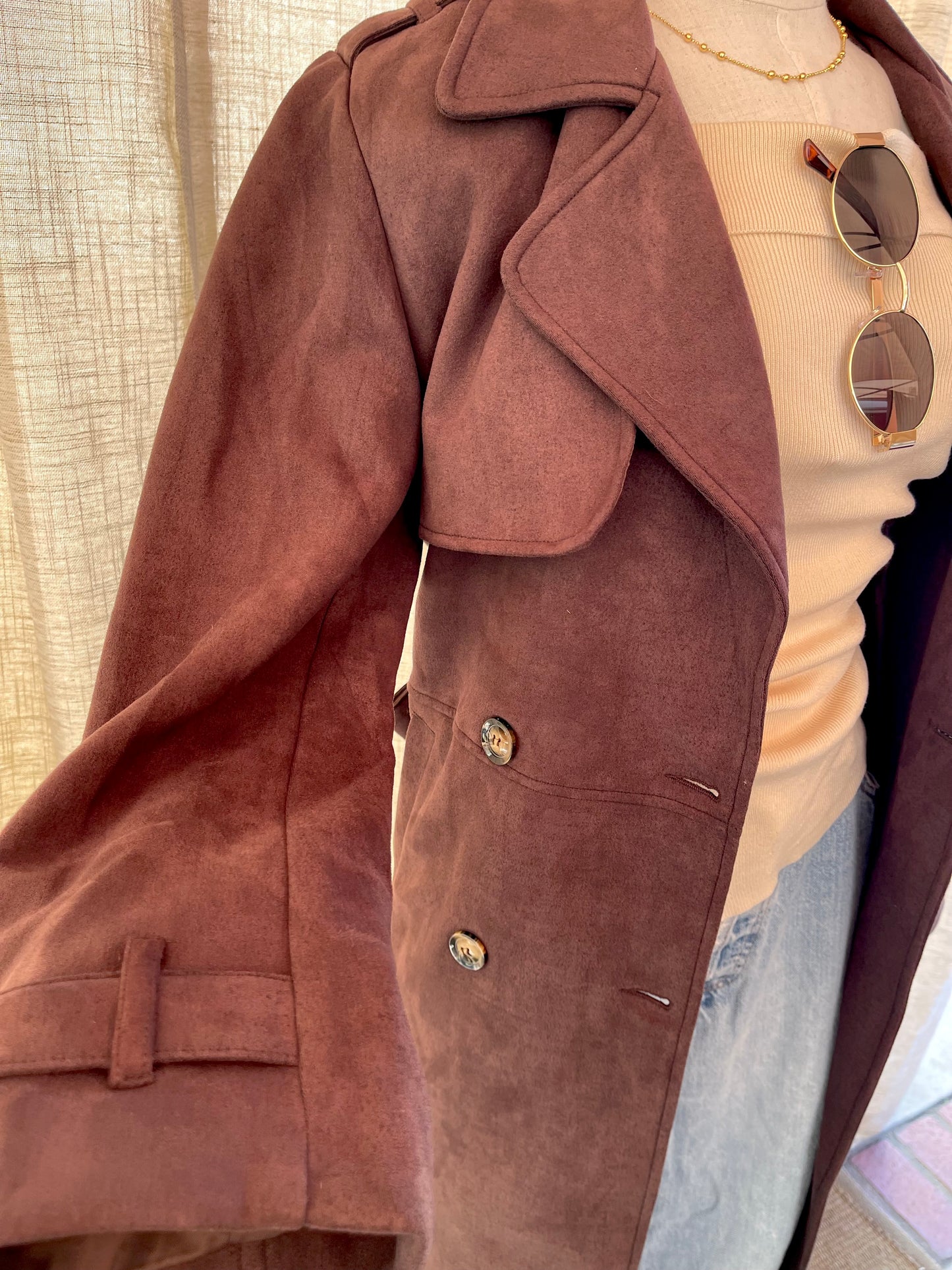 City Nights Suede Trench Coat