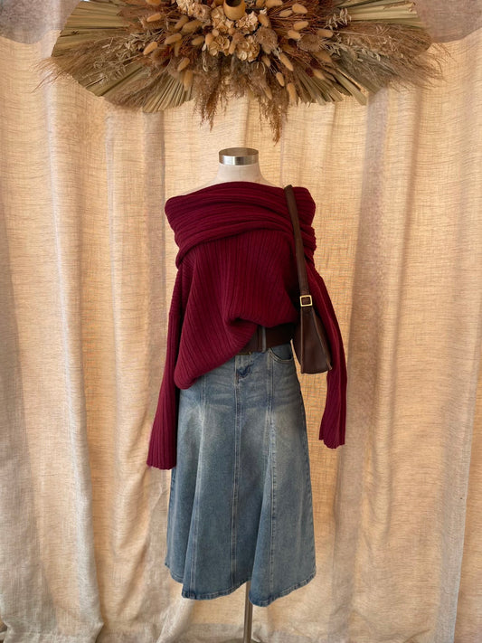 Lovers Lane Sweater-Burgandy
