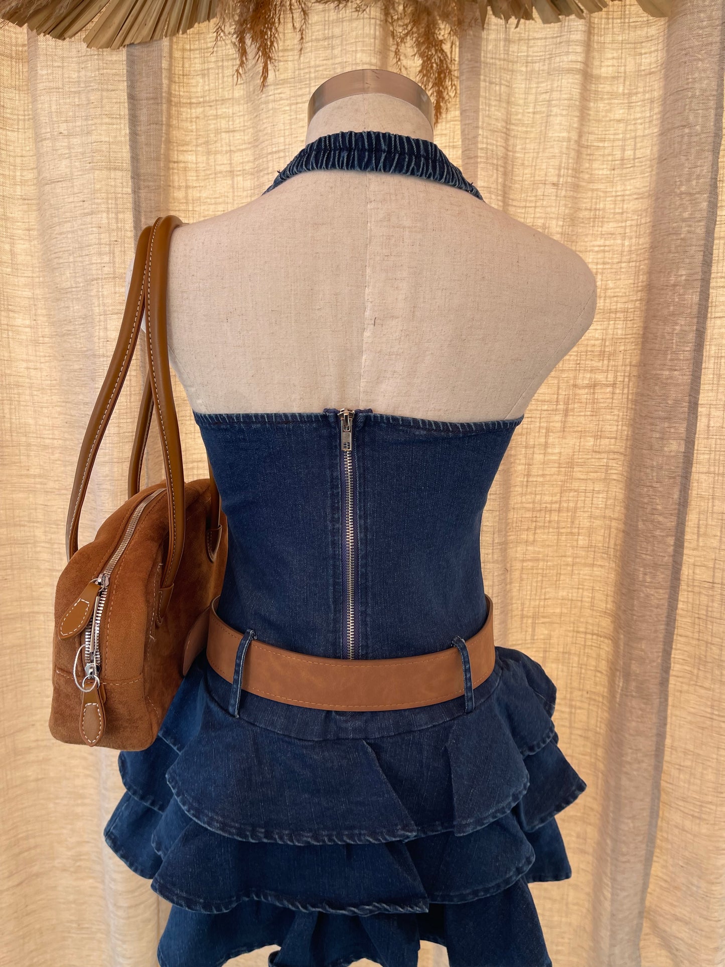 Ruffled Up Denim Dress