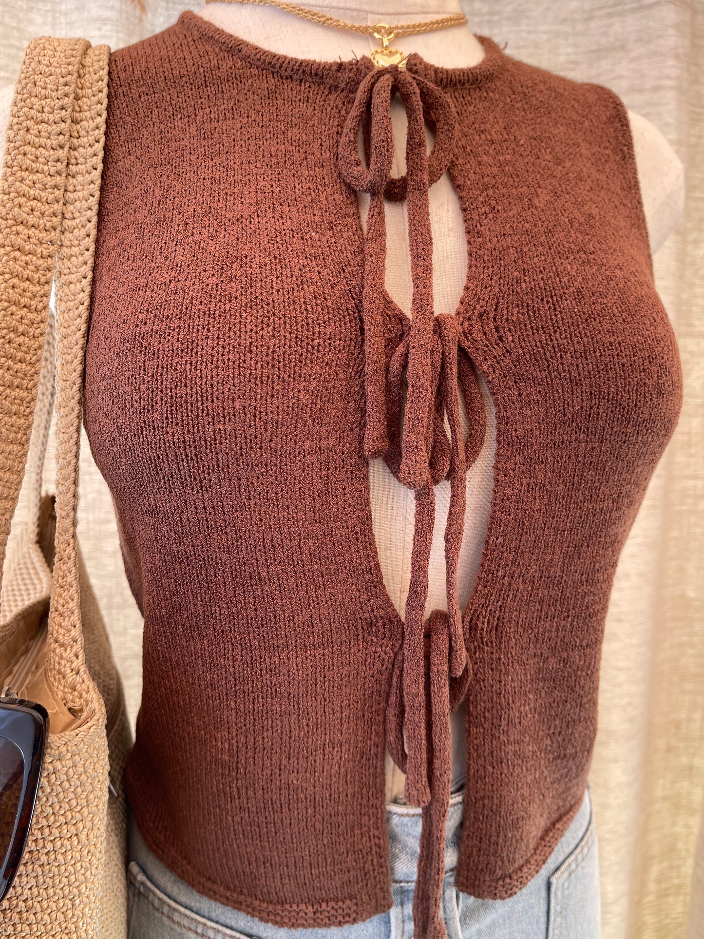 Tied Up In Knots Knit Vest- LAST S!!