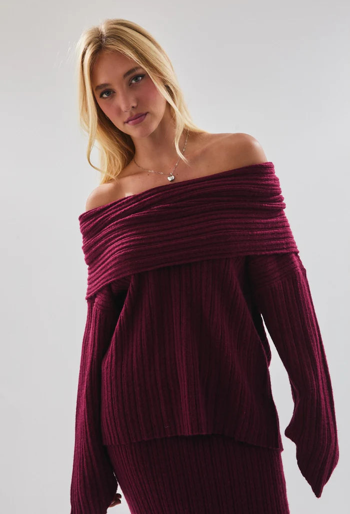 Lovers Lane Sweater-Burgandy