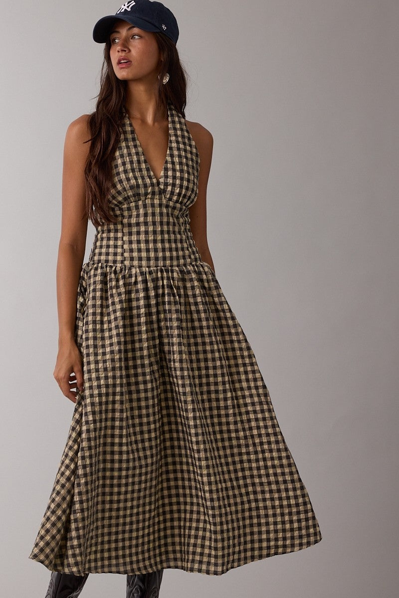 Don't Look Back Gingham Dress