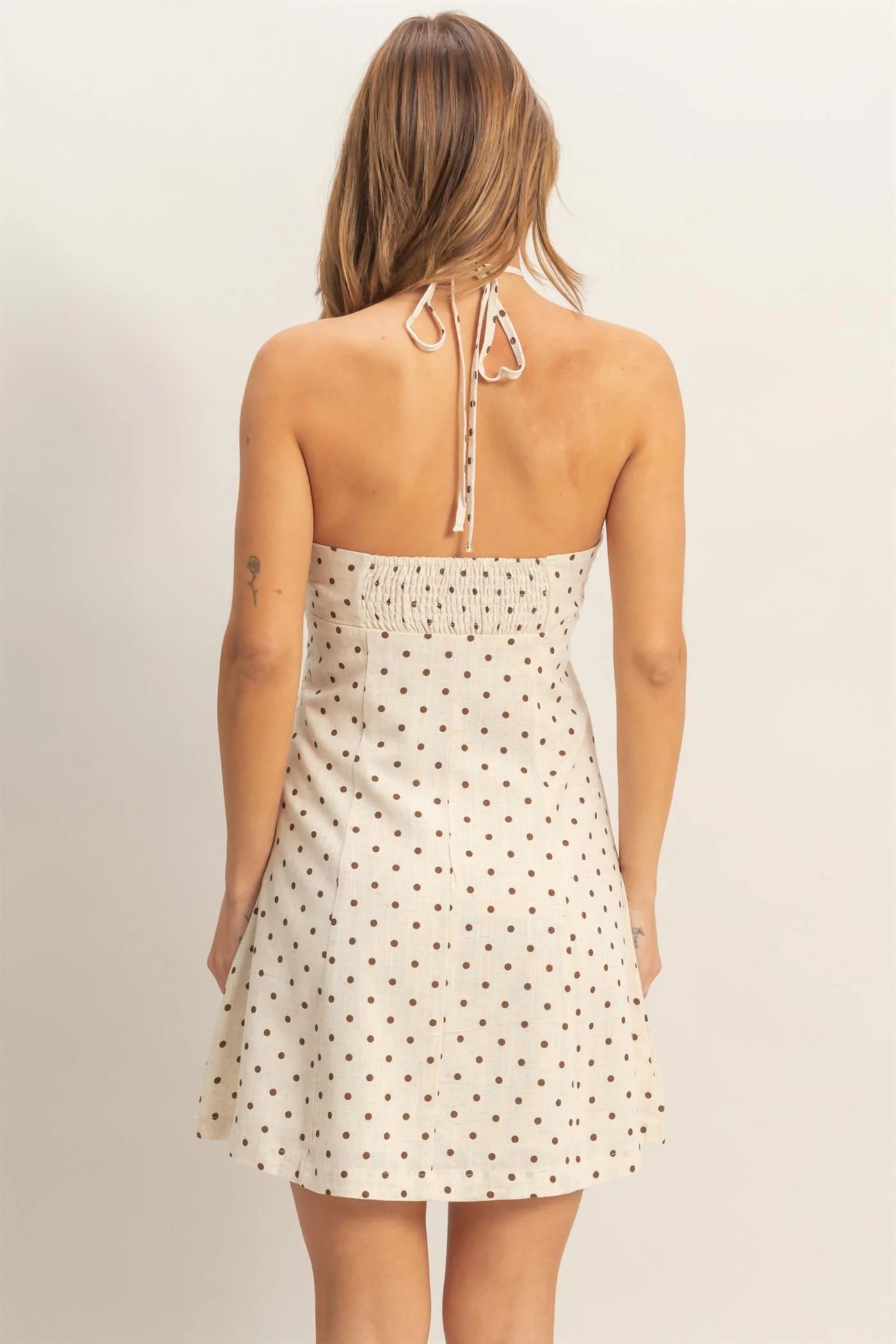 On The Dotted Line Dress - Oatmeal