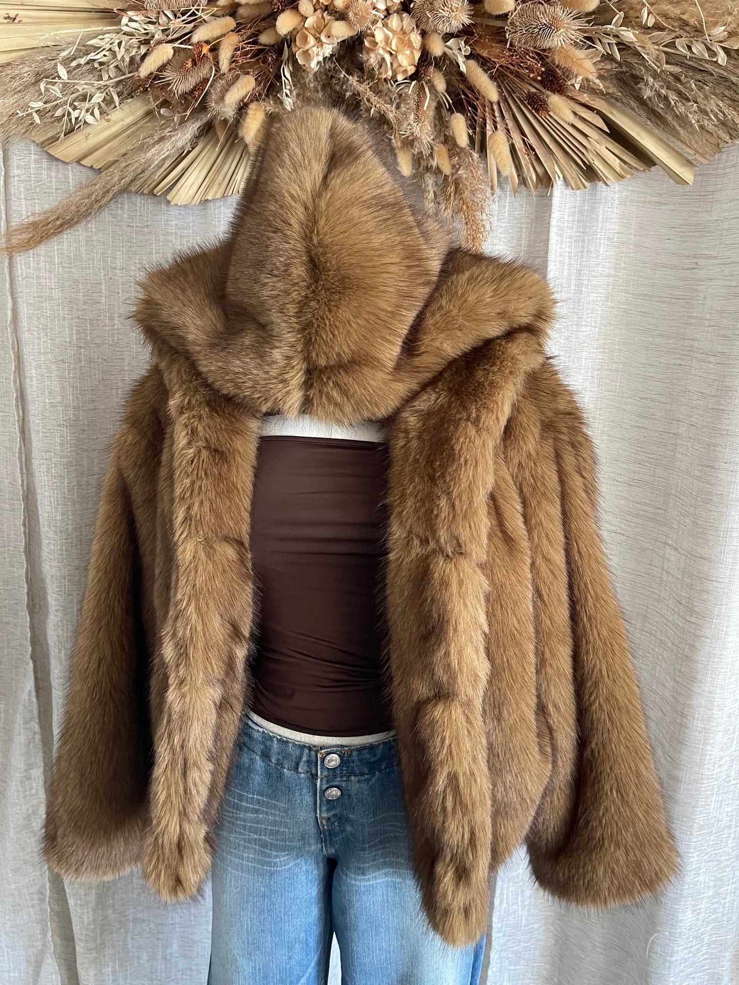 Snow Angel Hooded Fur Jacket