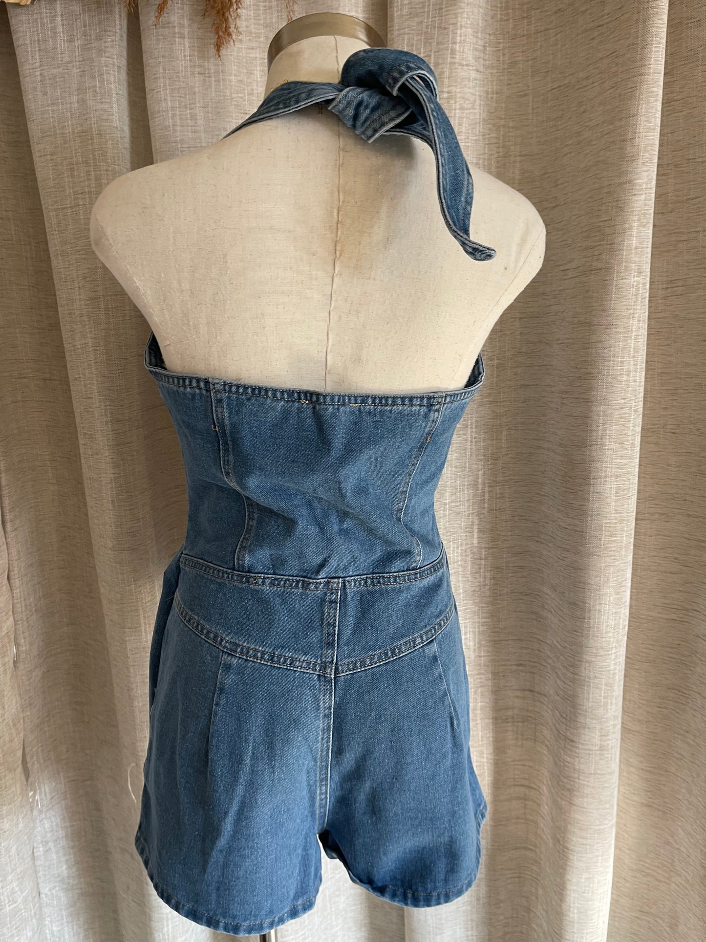 Hot Take Denim Romper