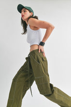 Load image into Gallery viewer, Can’t Compete Cargo Pants- Army Green
