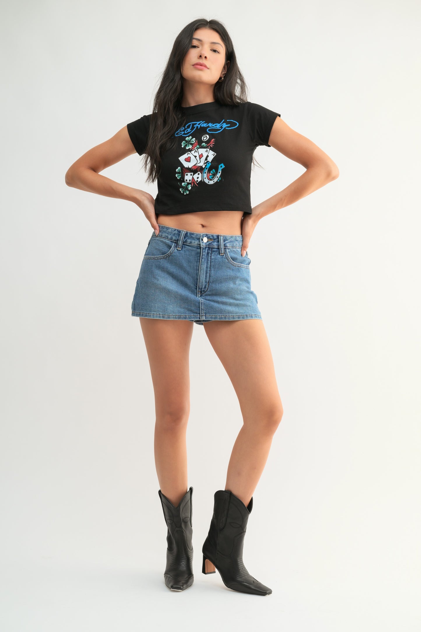 Can't Tame Her Denim Skirt- Light Denim