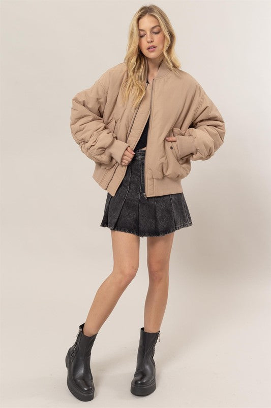 Auburn Puffer Bomber Jacket