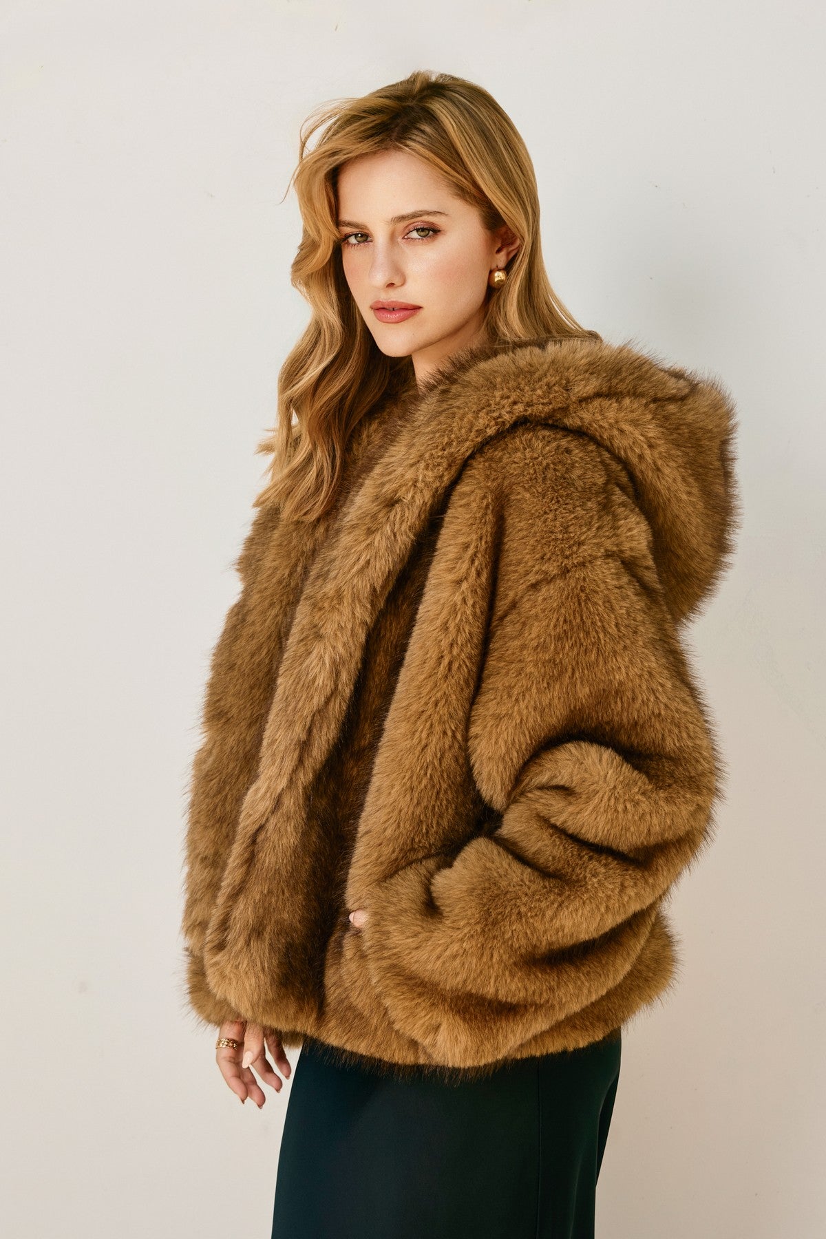 Snow Angel Hooded Fur Jacket