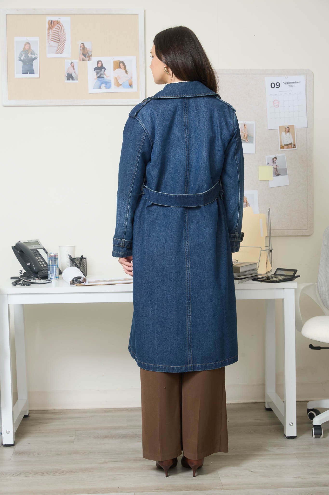 Urban Edge Denim Trench Coat