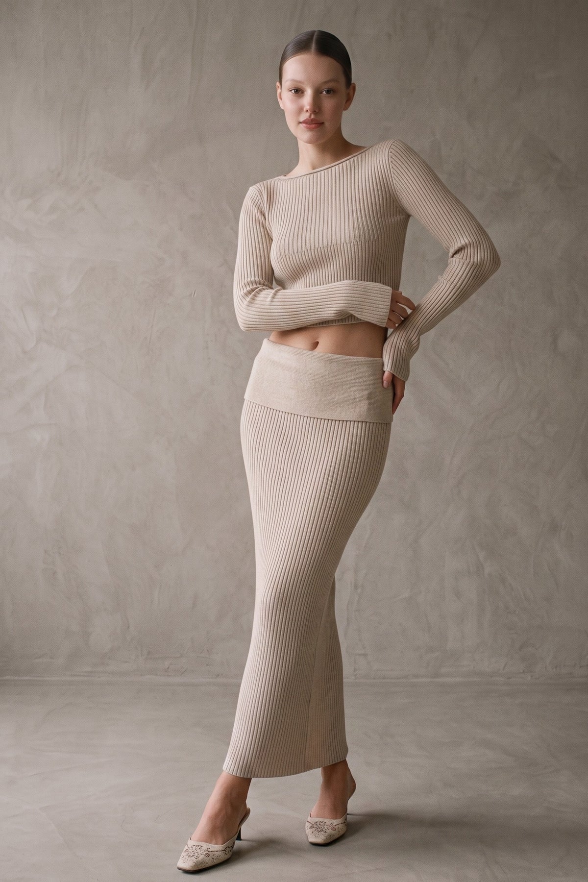 Truffle Knit Set - Oatmeal