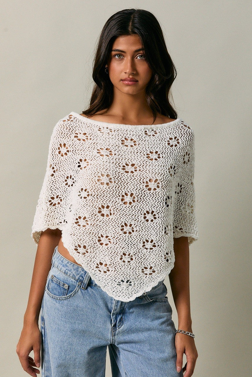 Sun-Kissed Knit Poncho