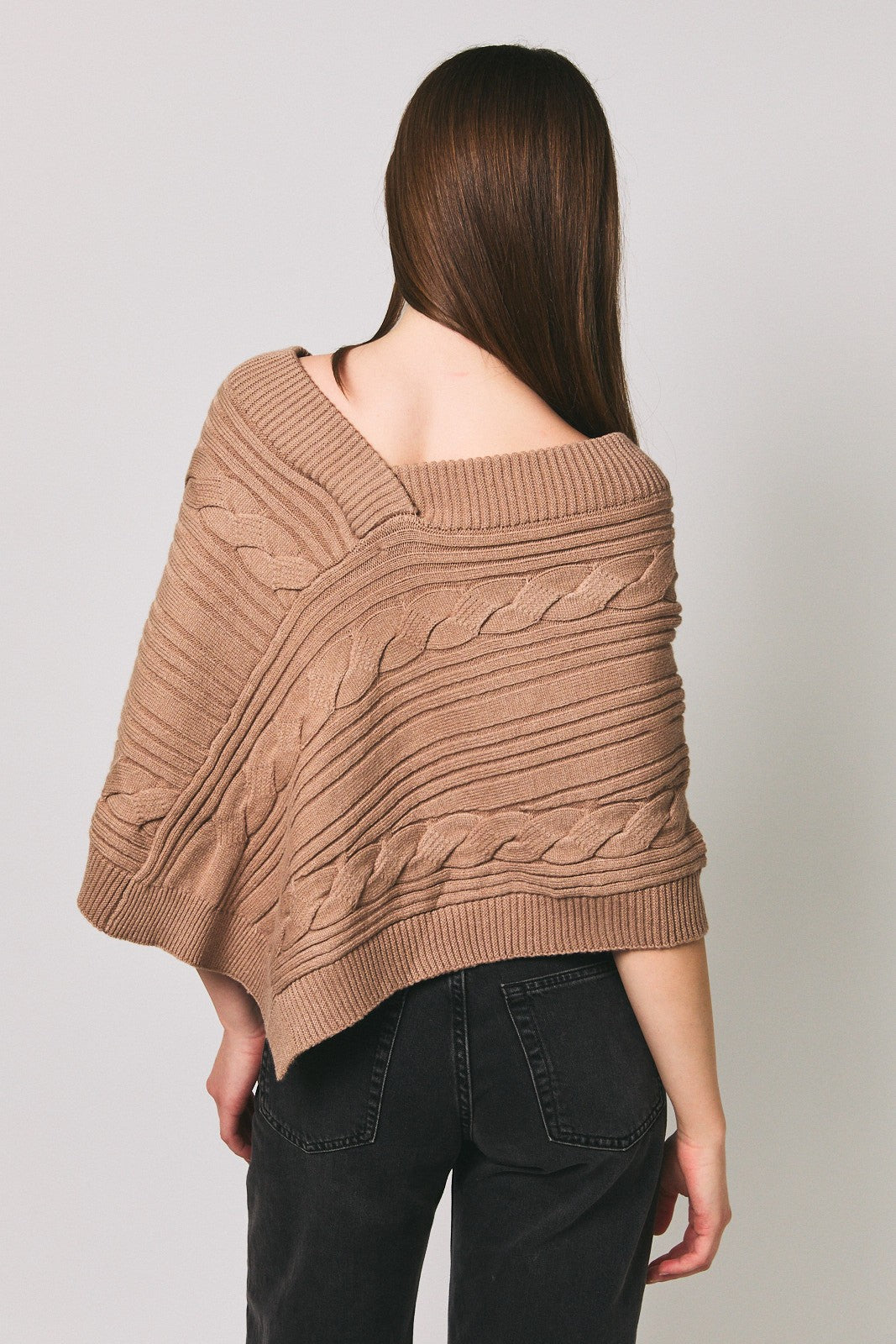 Falling Into Autumn Poncho- Brown