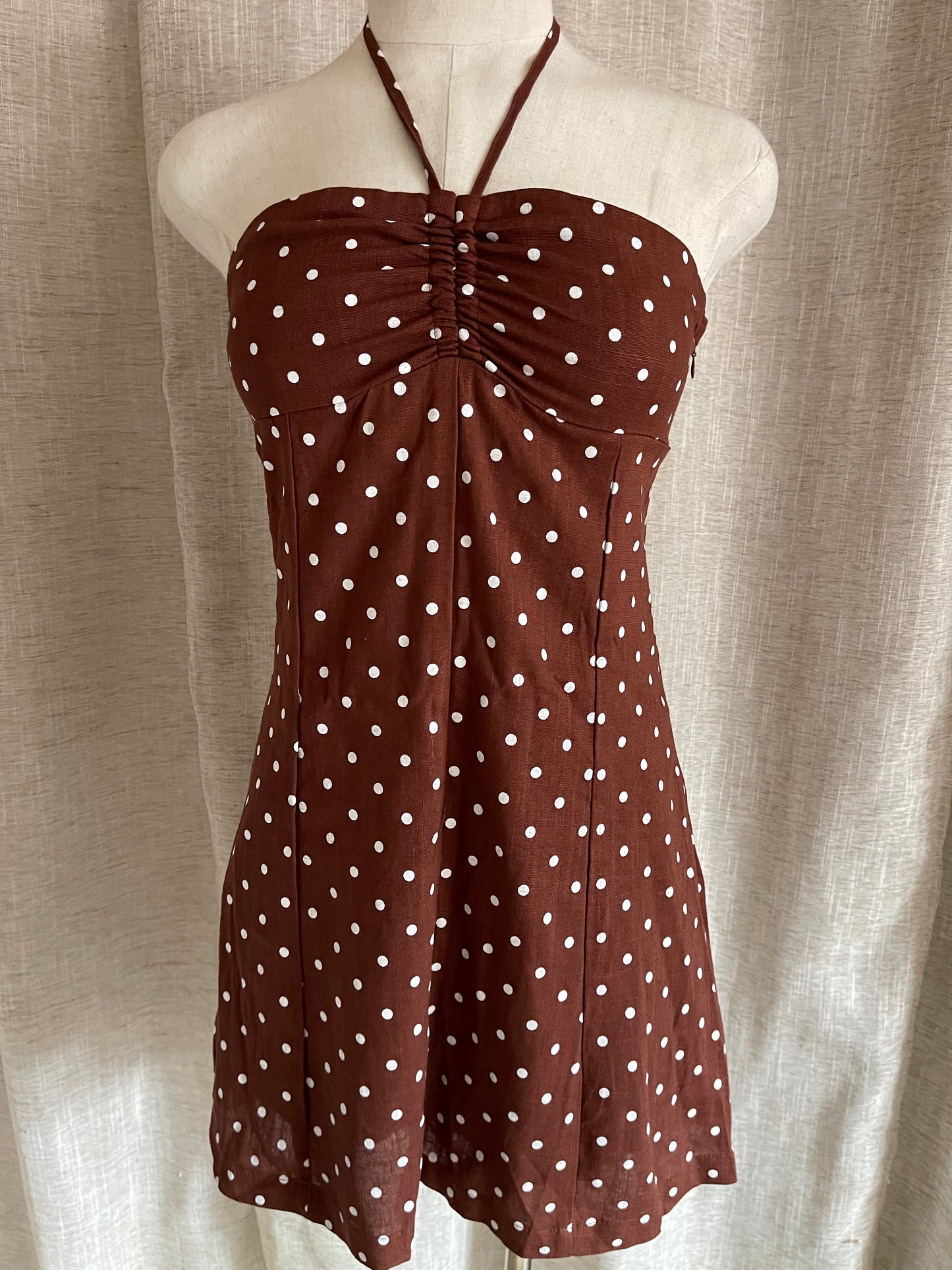 On The Dotted Line Dress - Brown