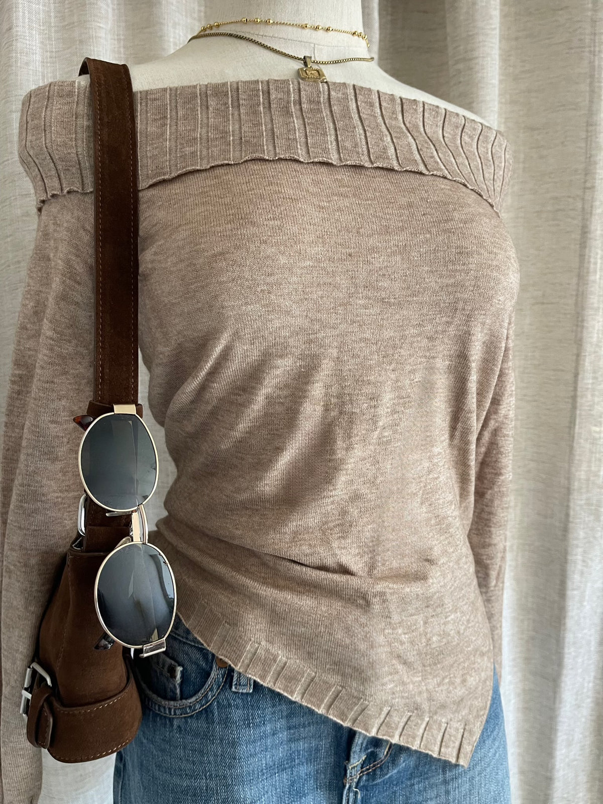 Side Glance Top - Oatmeal