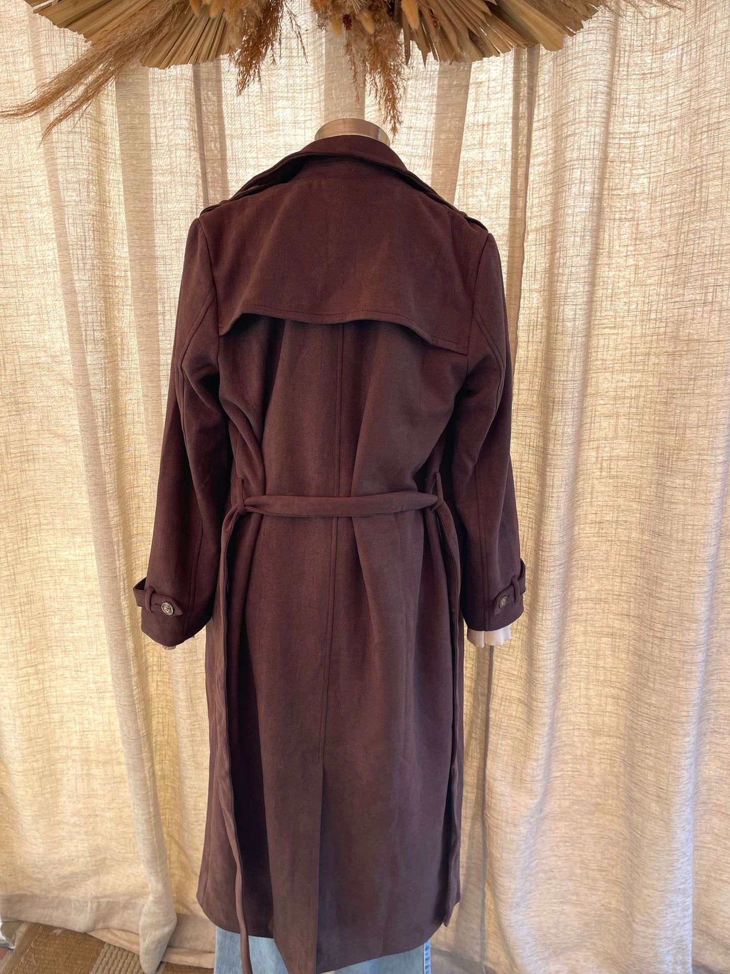 City Nights Suede Trench Coat