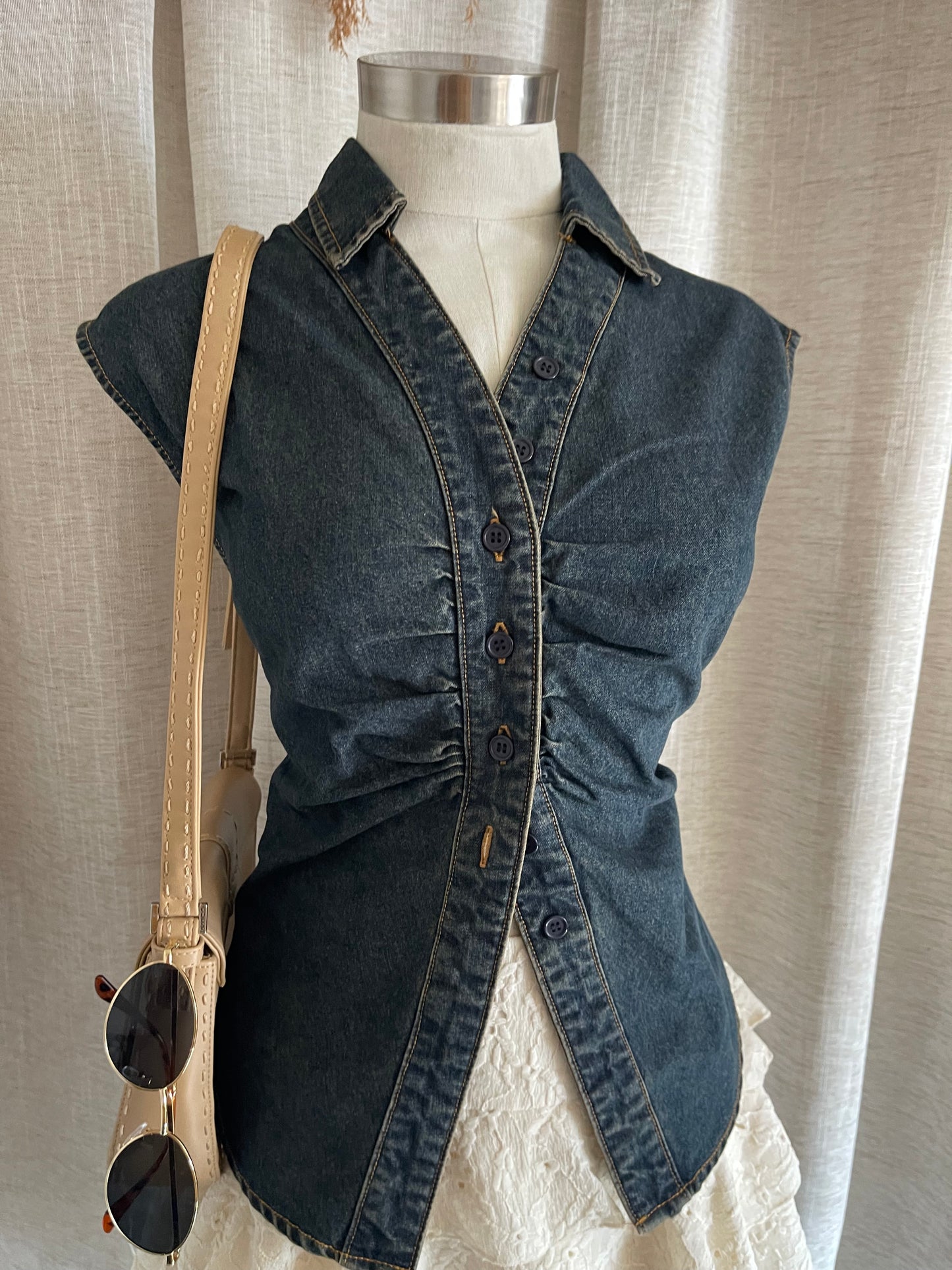 All Buttoned Up Denim Top