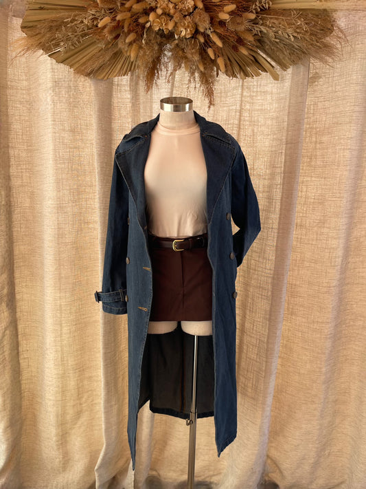 Urban Edge Denim Trench Coat