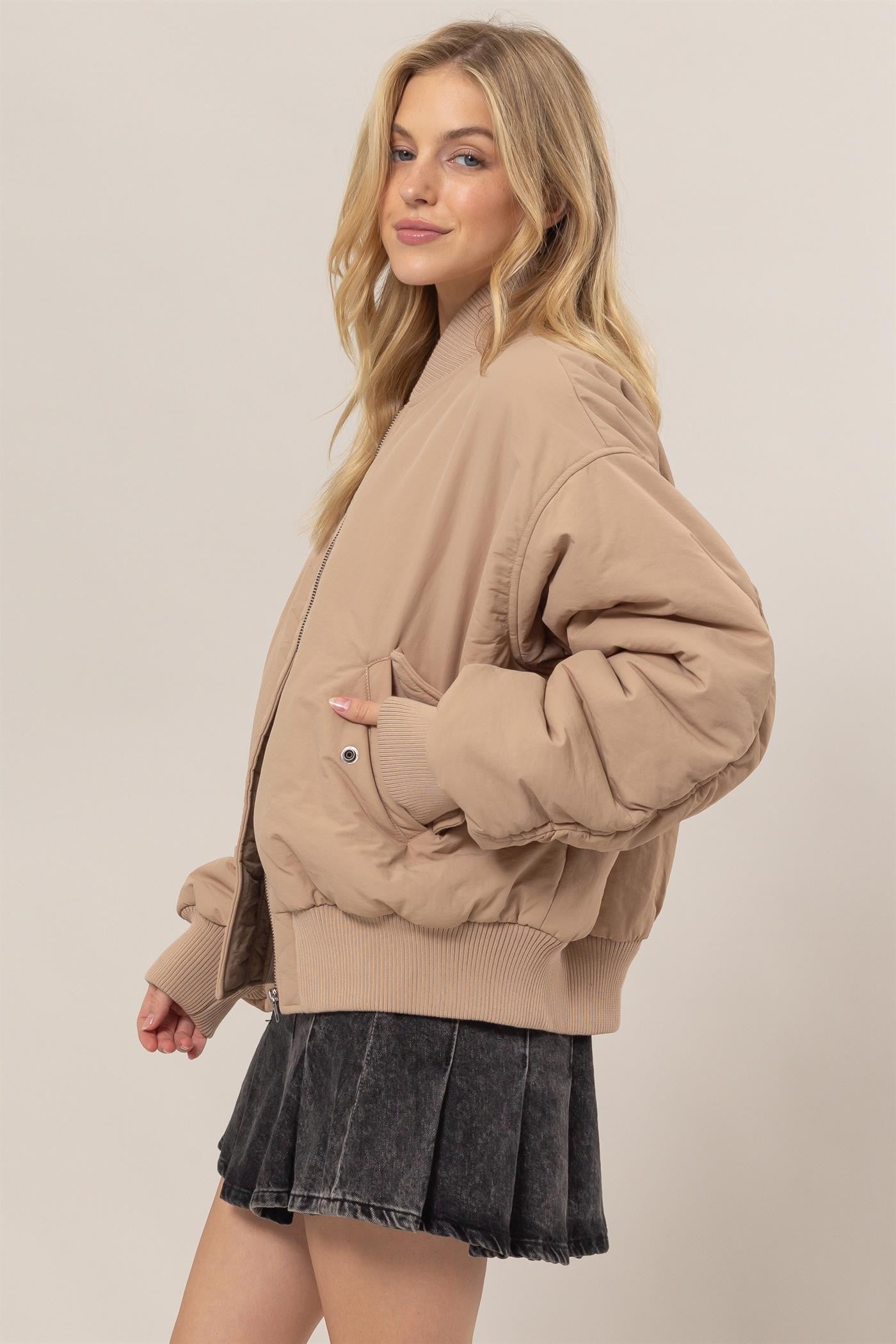 Auburn Puffer Bomber Jacket