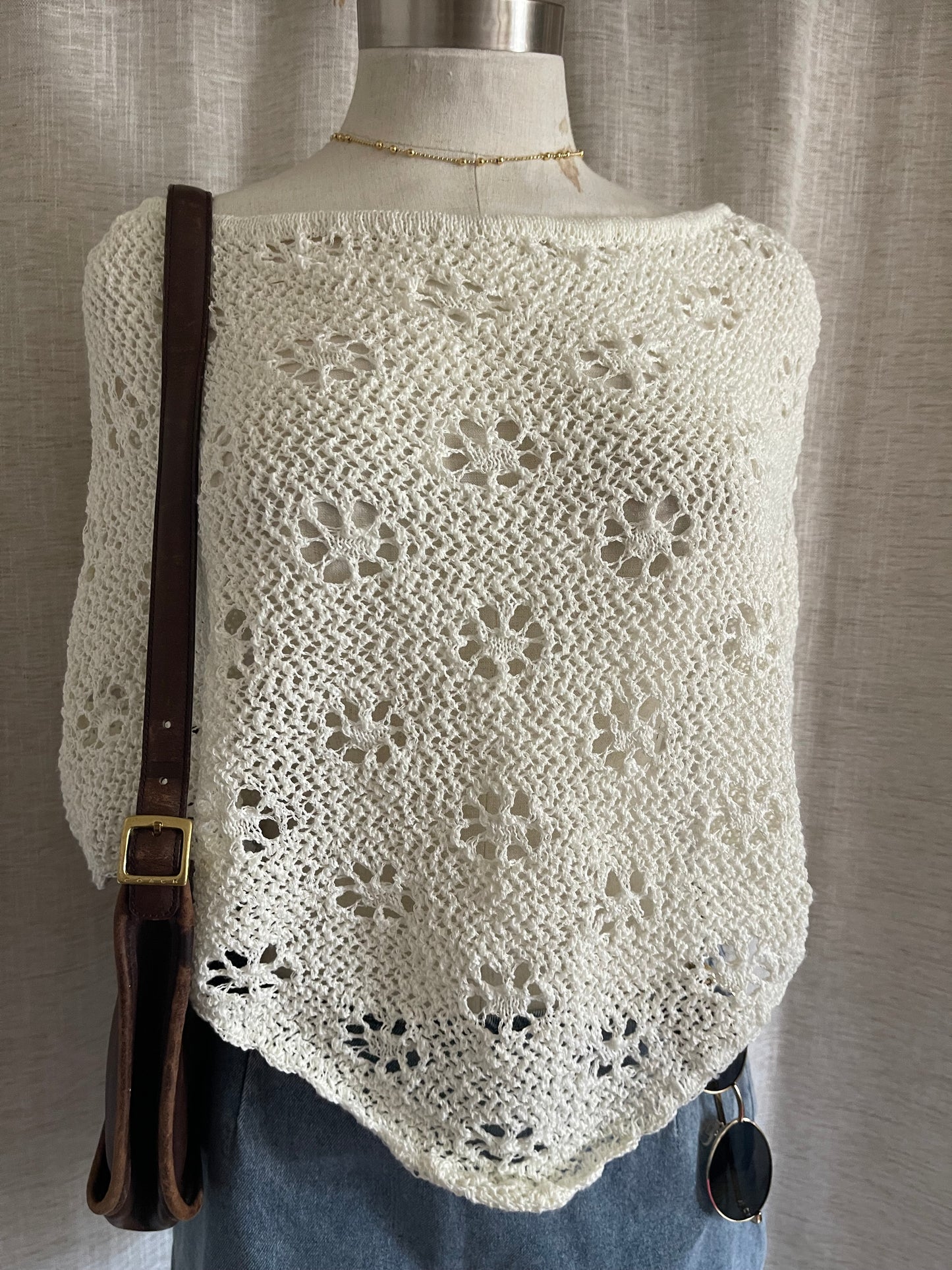 Sun-Kissed Knit Poncho