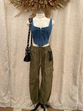 Load image into Gallery viewer, Can’t Compete Cargo Pants- Army Green
