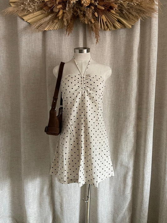 On The Dotted Line Dress - Oatmeal