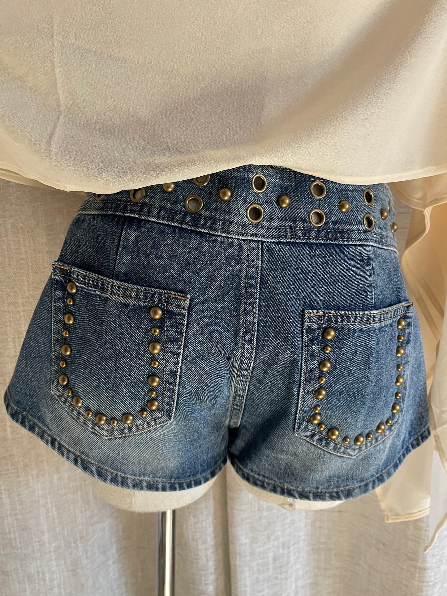 Lace Me Up Denim Shorts - LAST M!