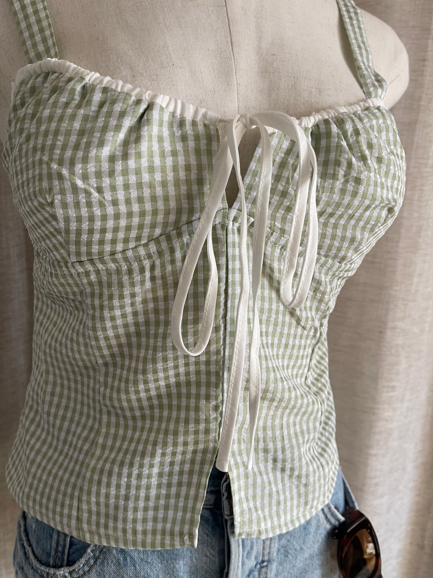 Keep It Sweet Gingham Top - Green