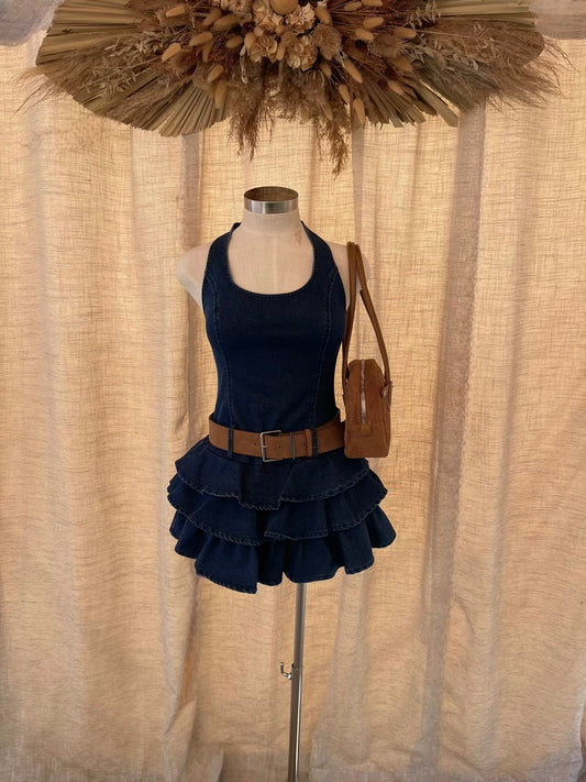 Ruffled Up Denim Dress