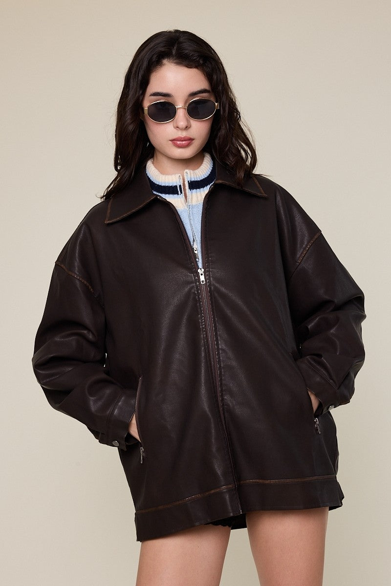 Lookin' At You Vintage Leather Jacket