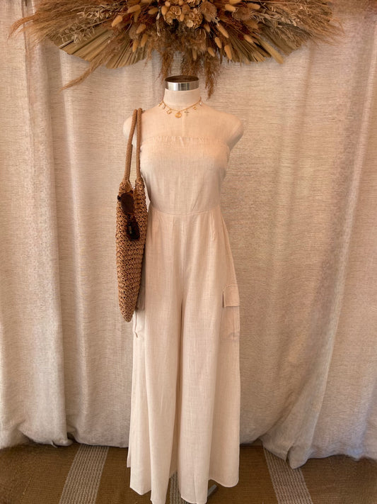 Your Next Move Jumpsuit - Oatmeal - LAST M!!