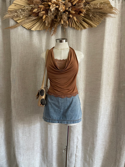 She's A Flirt Top - Brown