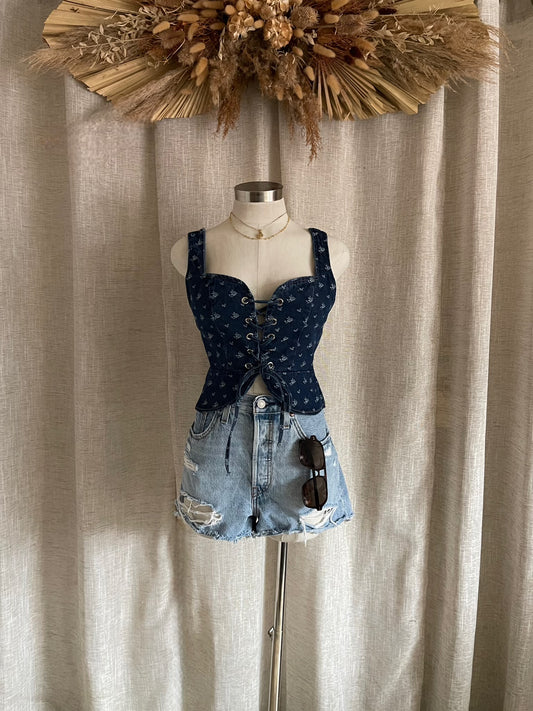 Blue Jean Corset Top