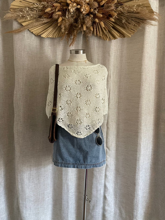 Sun-Kissed Knit Poncho