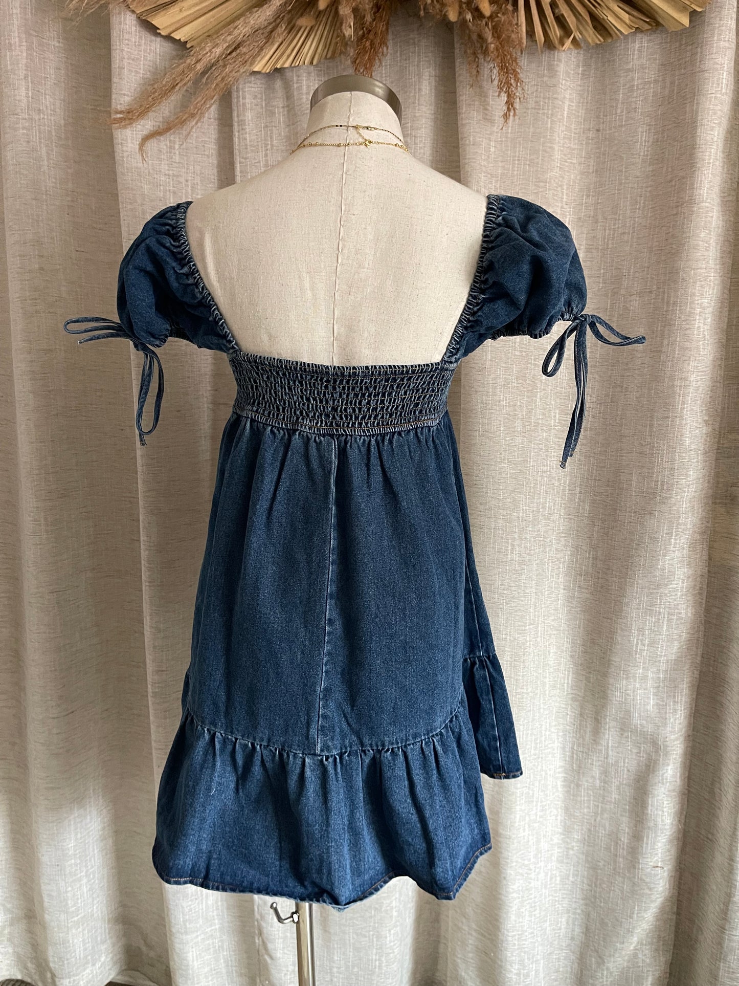Sunday Picnic Denim Dress- LAST S!