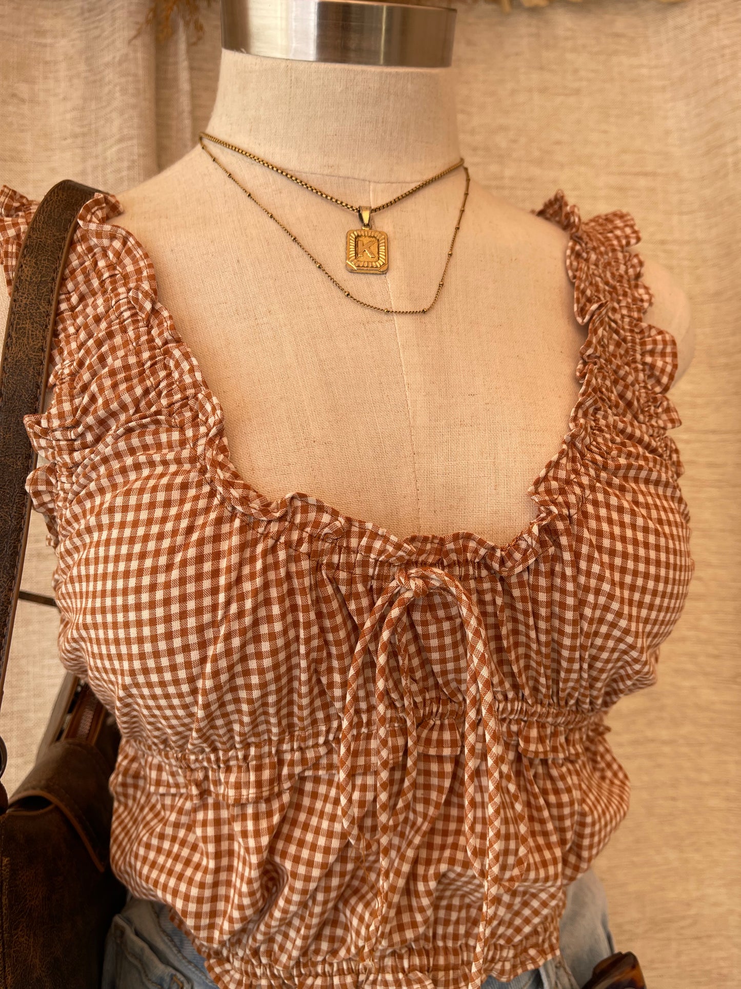 Sweet Honey Gingham Top