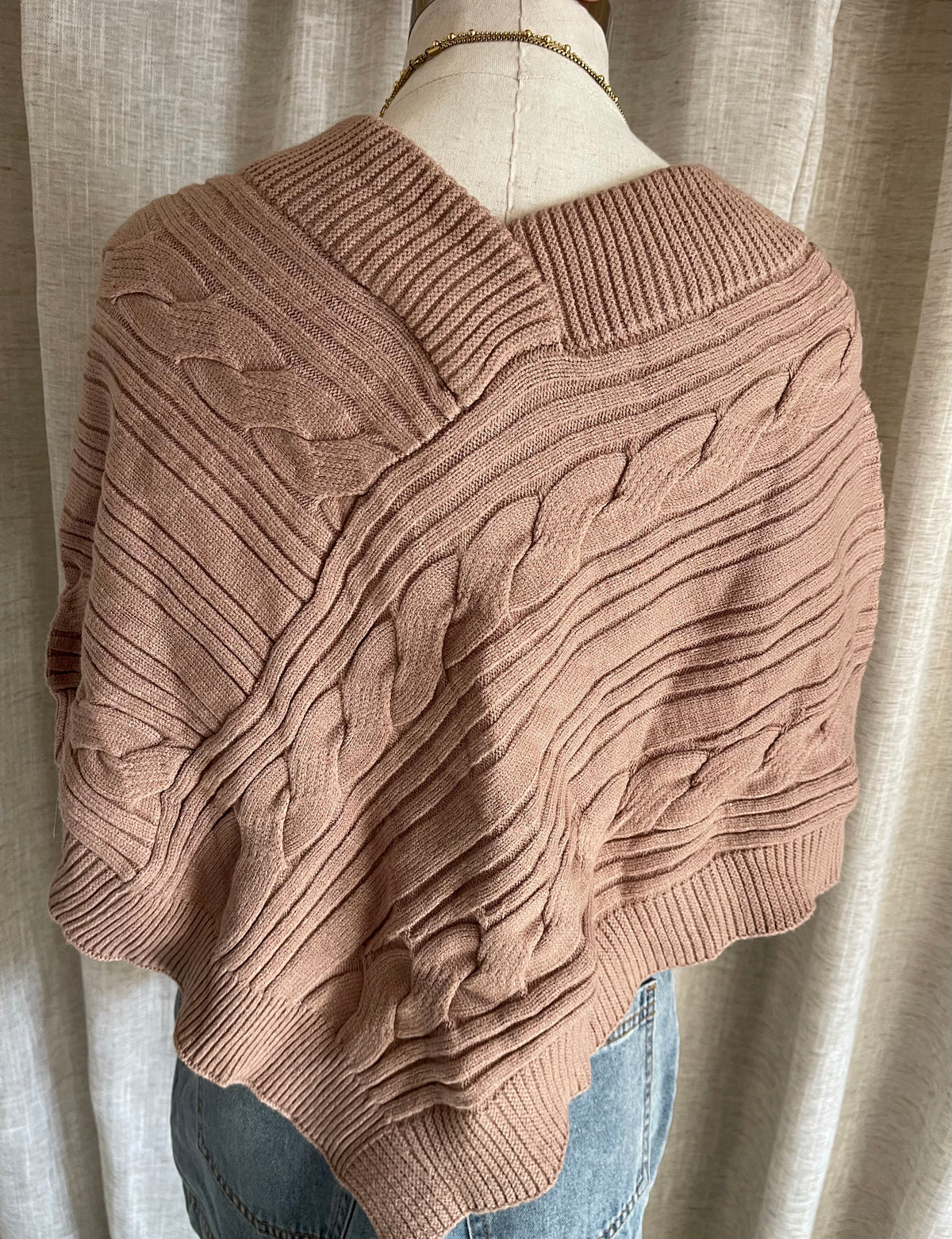 Falling Into Autumn Poncho- Brown